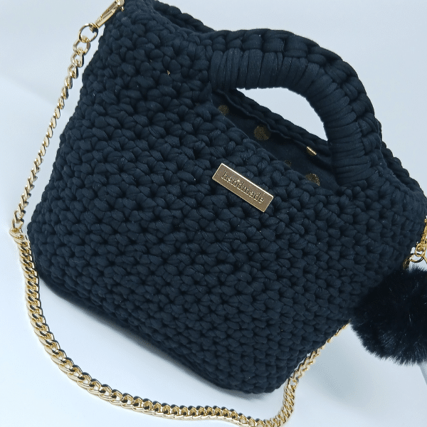 sac au crochet noir tendance
